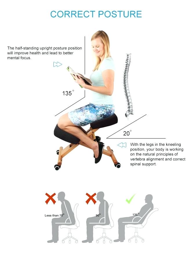 Sedia ergonomica in ginocchio con supporto per la schiena, sgabello per la  correzione della postura per casa e ufficio con seduta angolata per una  migliore postura, cuscini spessi e comodi : 
